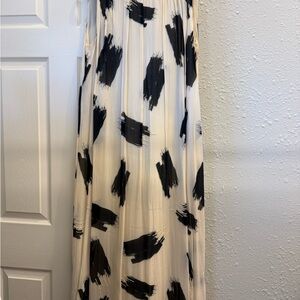 Zara Black and White Brushstroke Maxi Dress